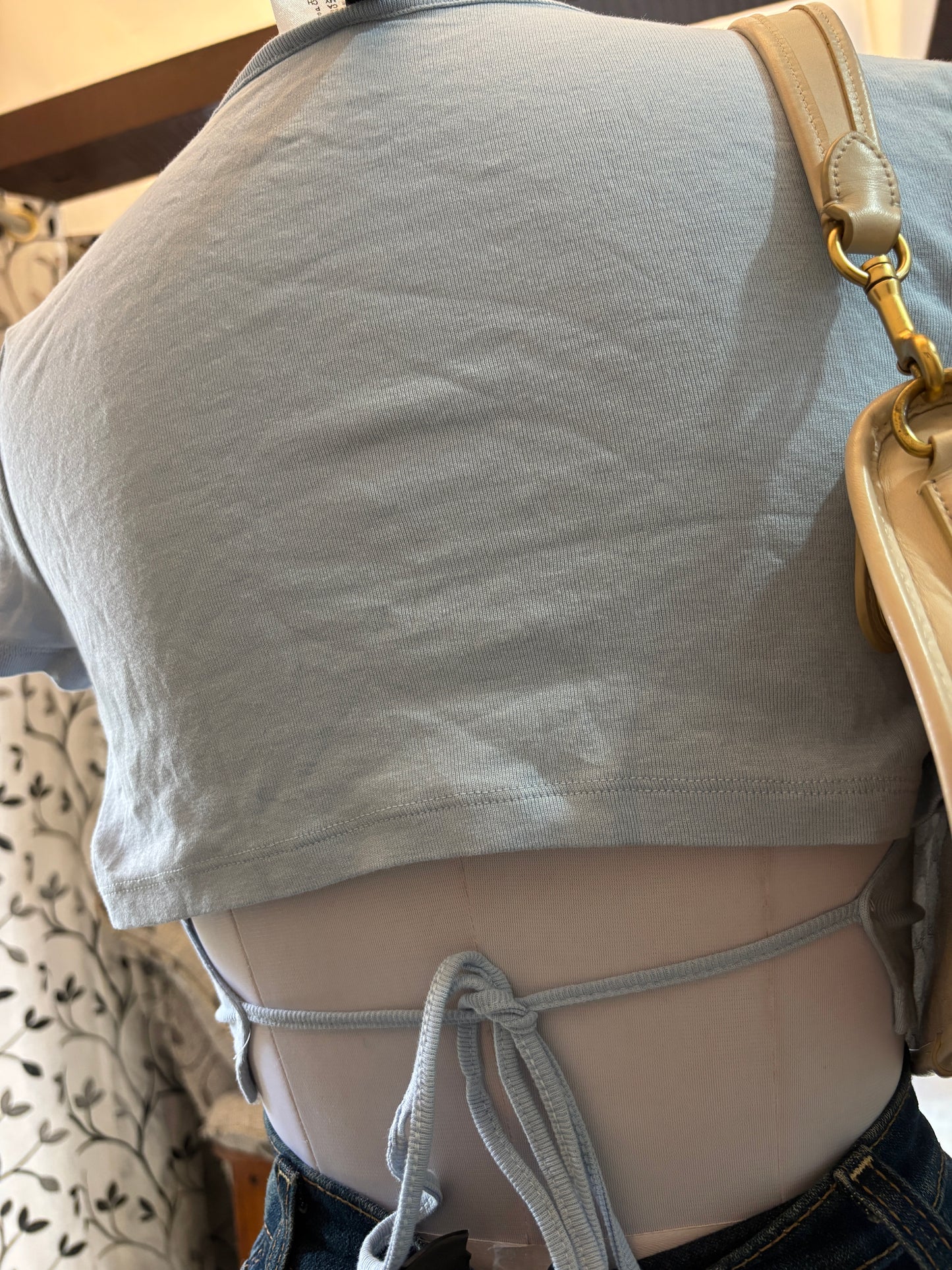 Baby Blue Tie Back Crop Top