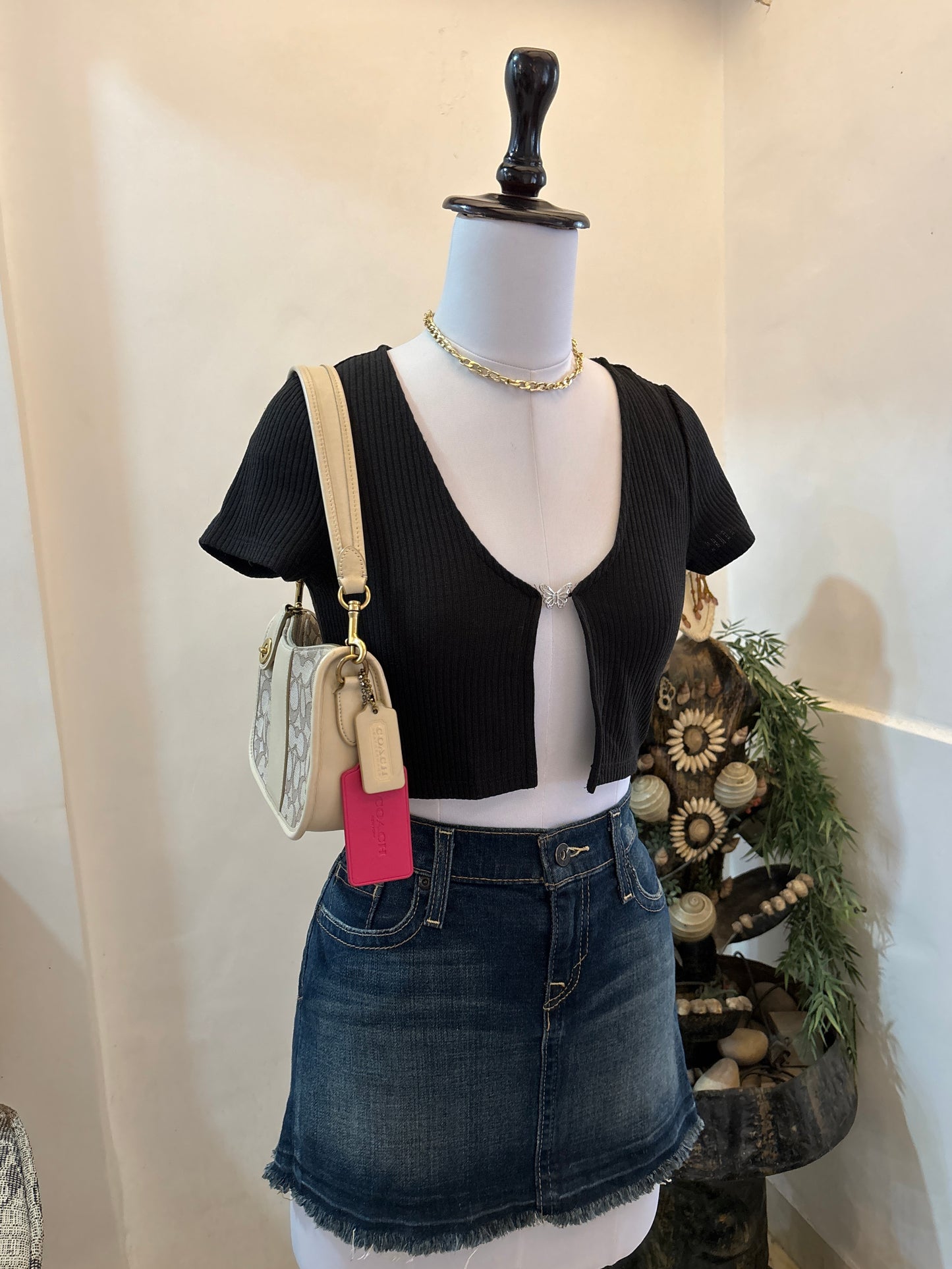 Black Butterfly Detail Top