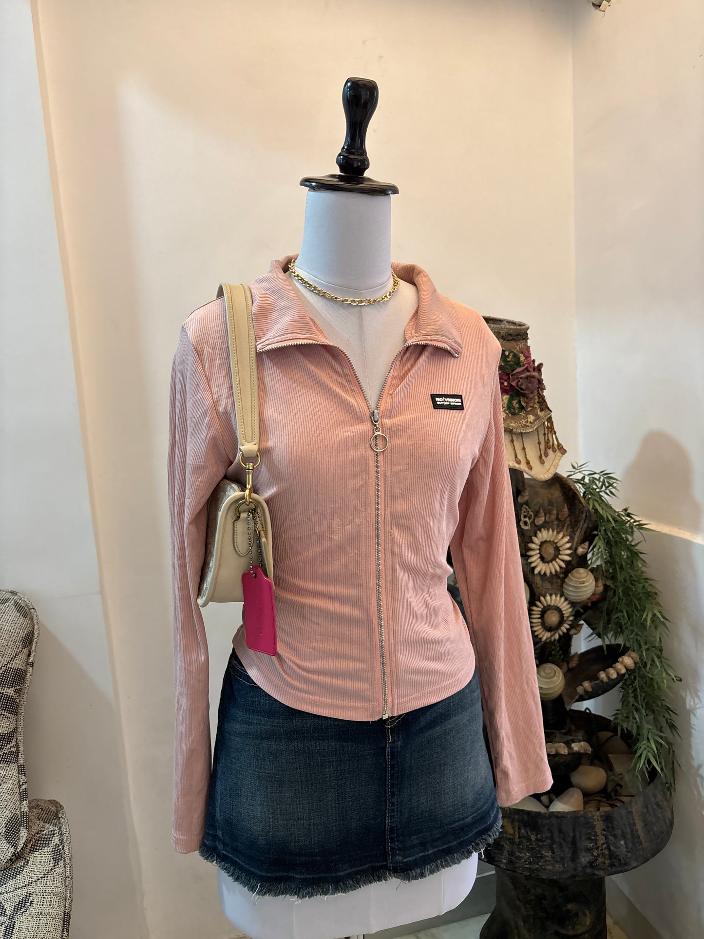 Pink Polo Zipper