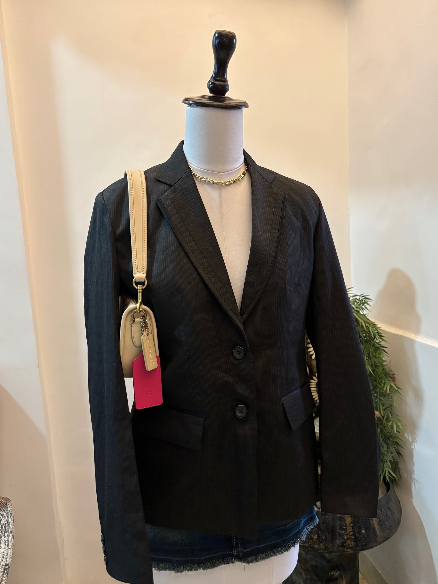 Striped Black Blazer