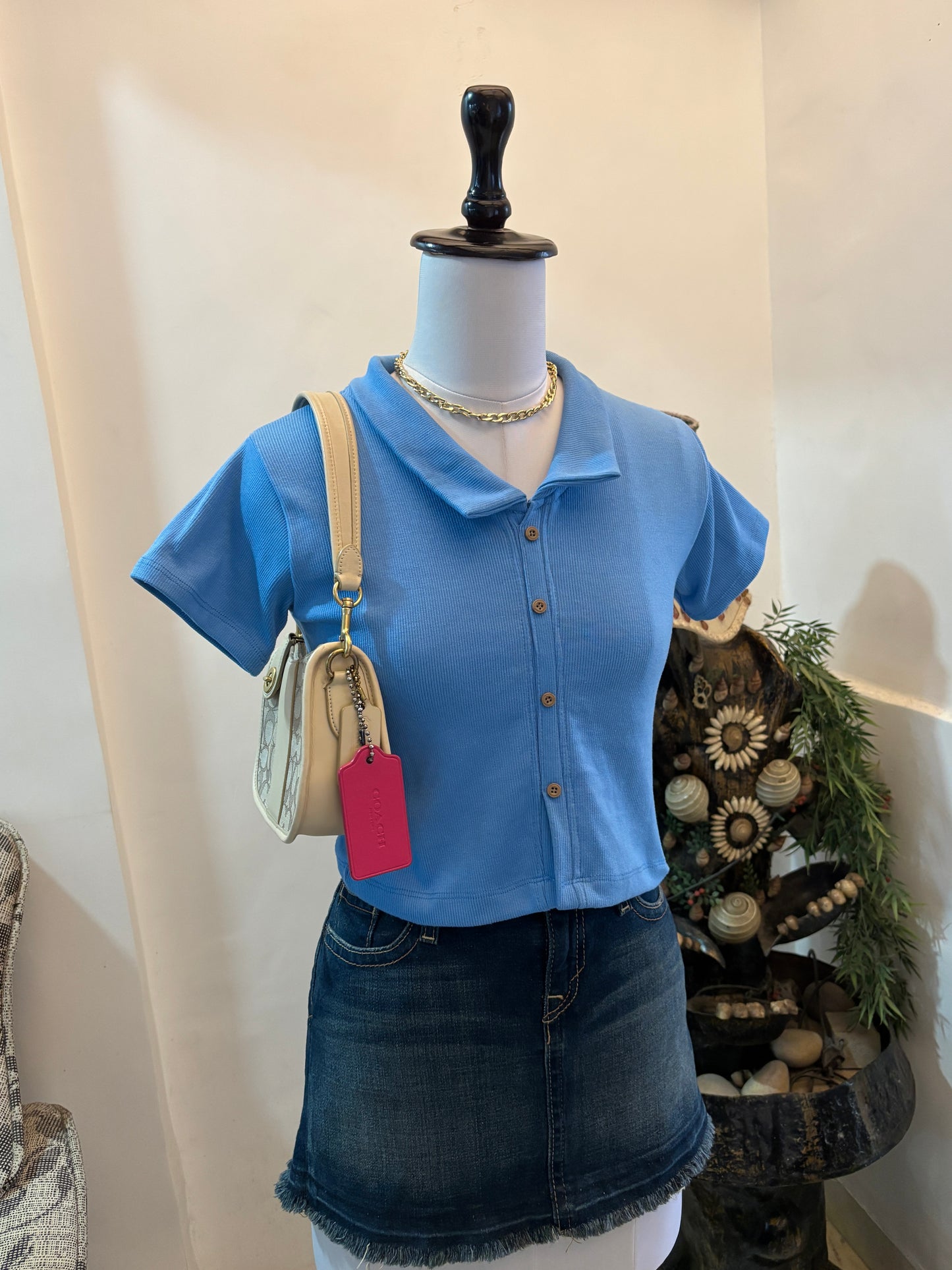 Blue Buttons Top
