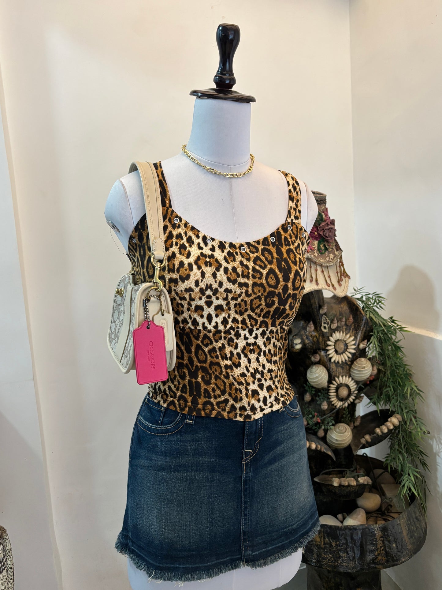 Animal Print Criss Cross Back Top