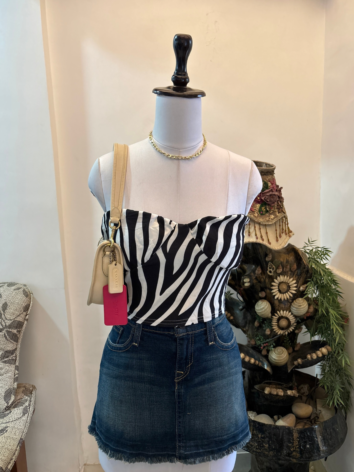 B&W Bustier Style Top