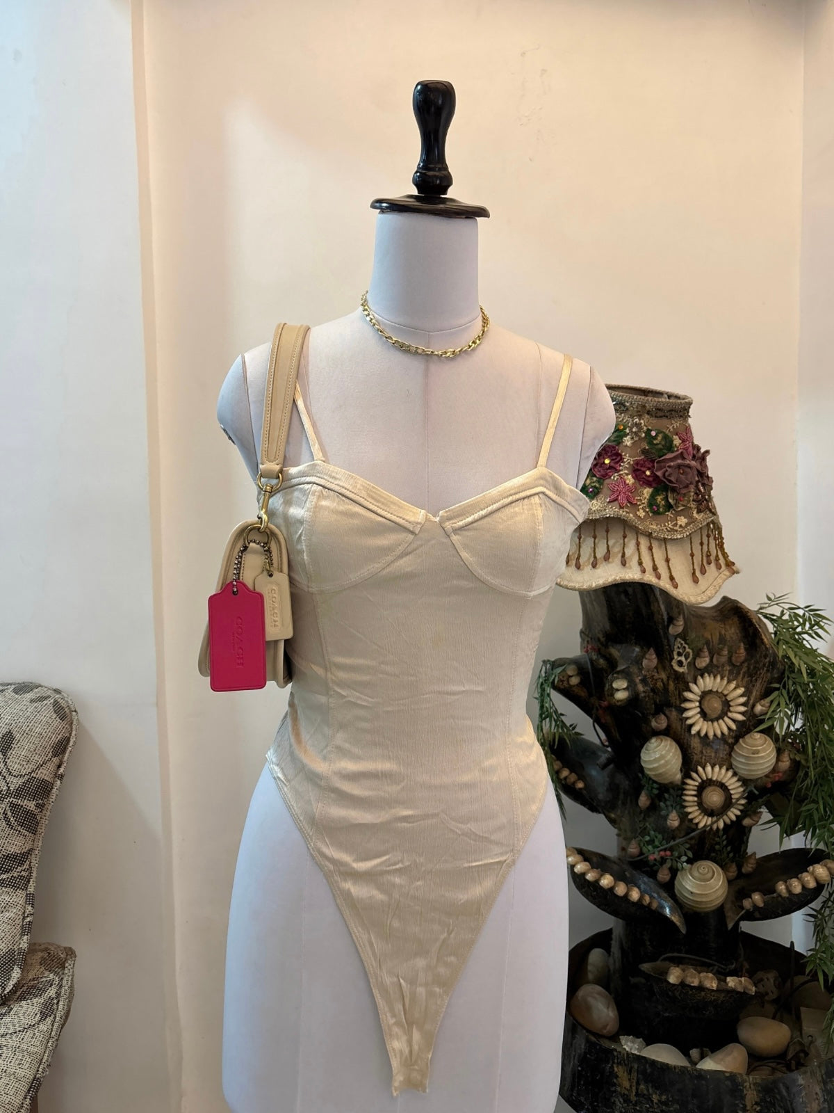 Champagne Bustier Style Bodysuit