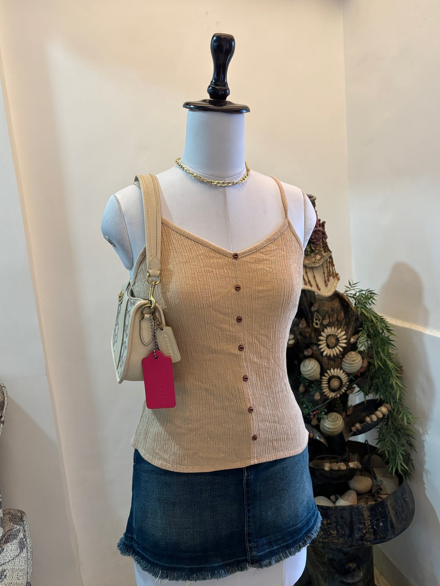 Nude Textured Tank Top