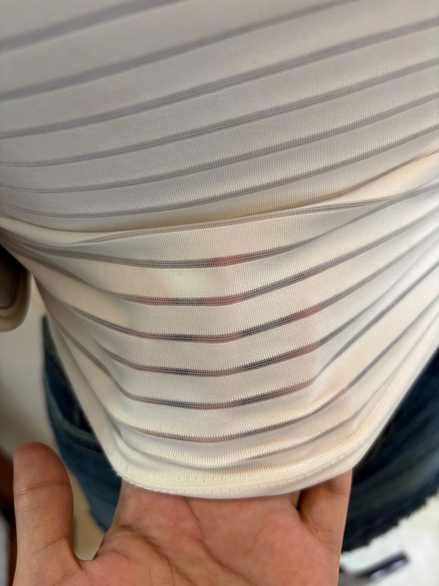 White Round Neck Top