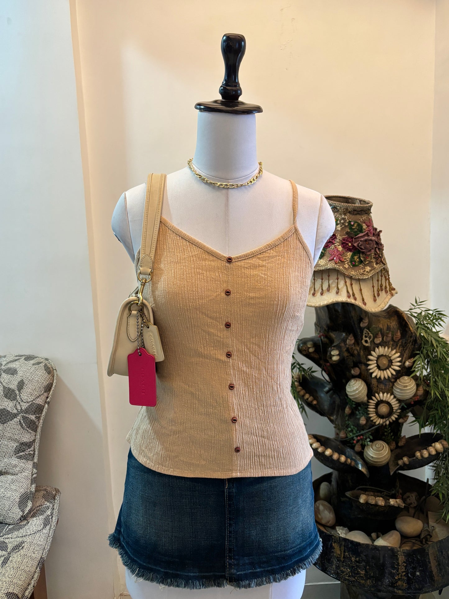 Nude Textured Tank Top