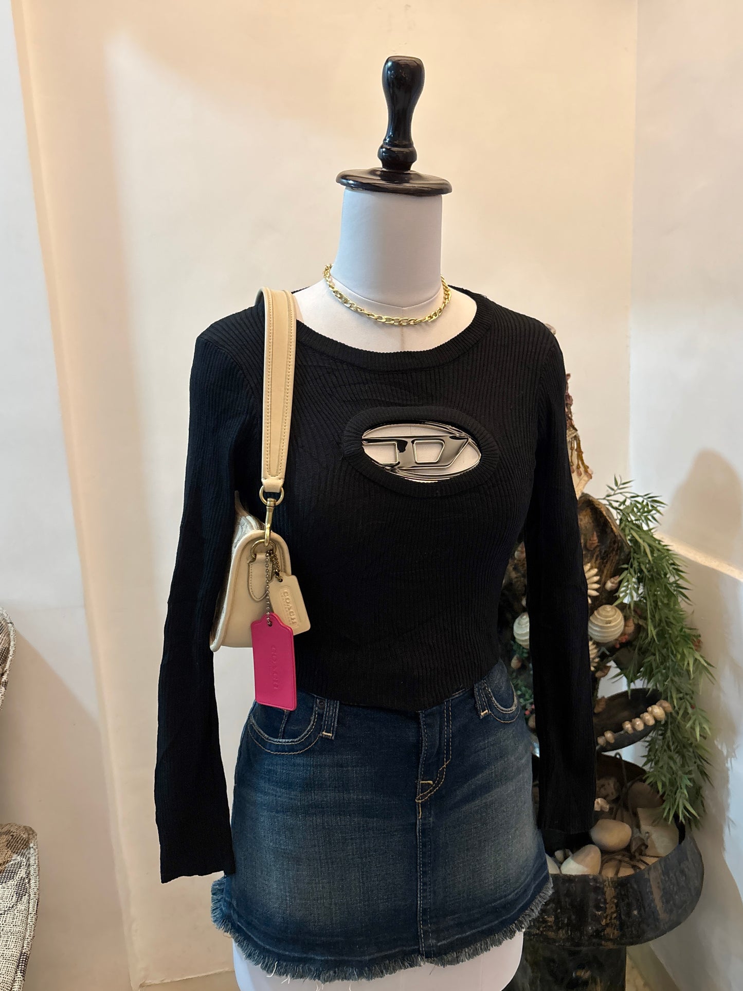 Diesel Logo Cutout Full Sleeves Top