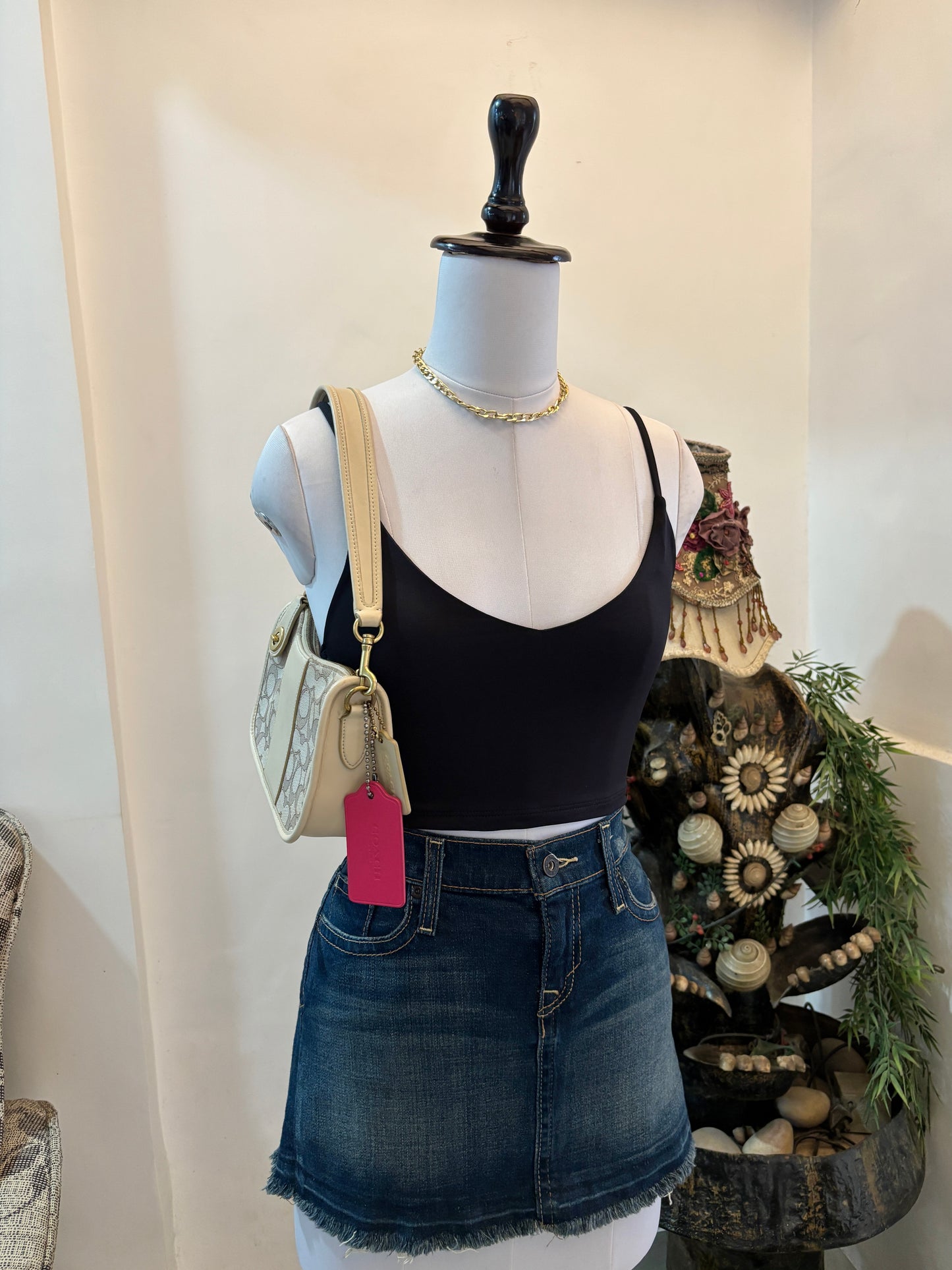 Black Skims Like V Neck Top