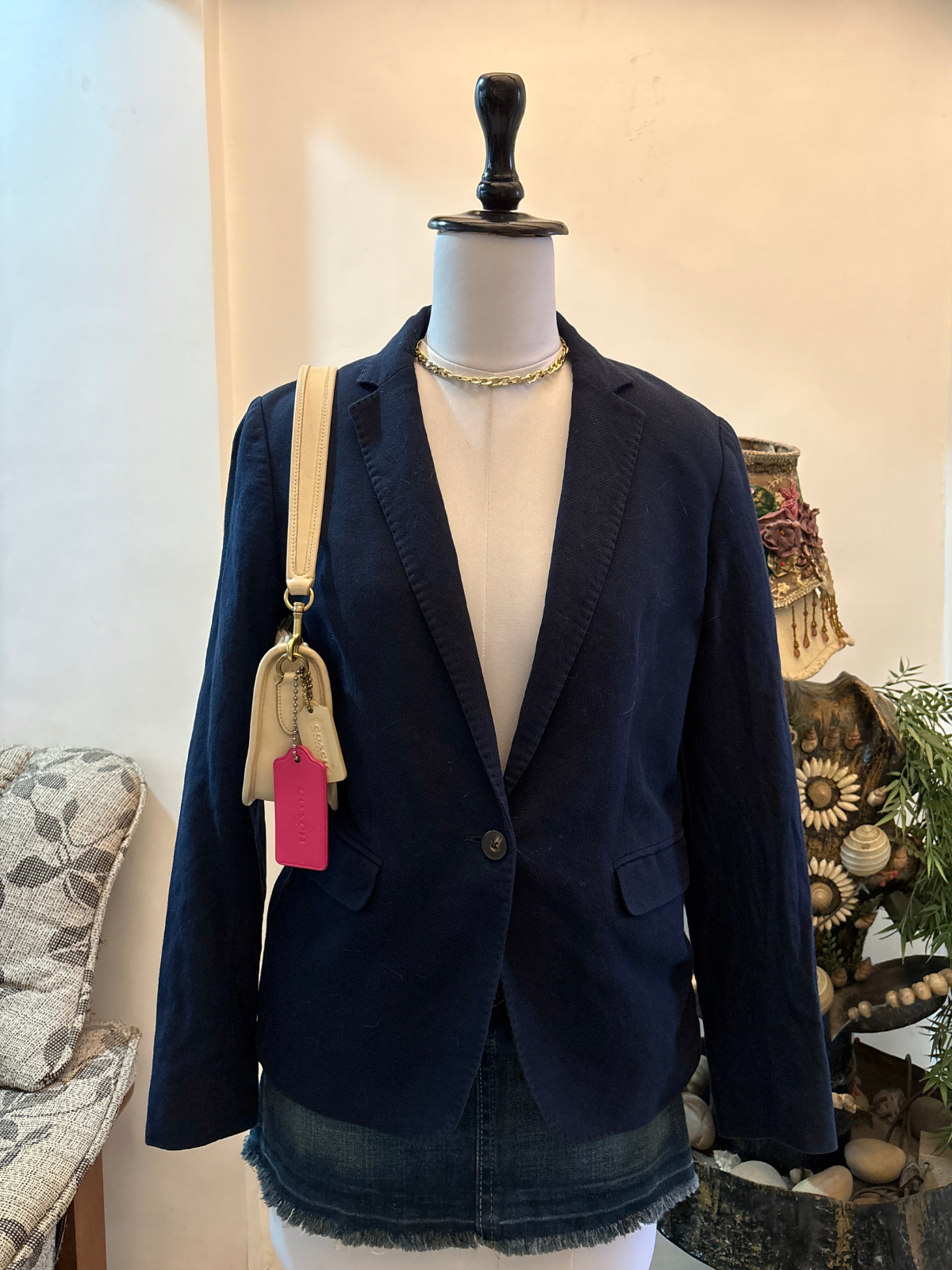 Authentic Massimo Dutti Dark Blue Blazer