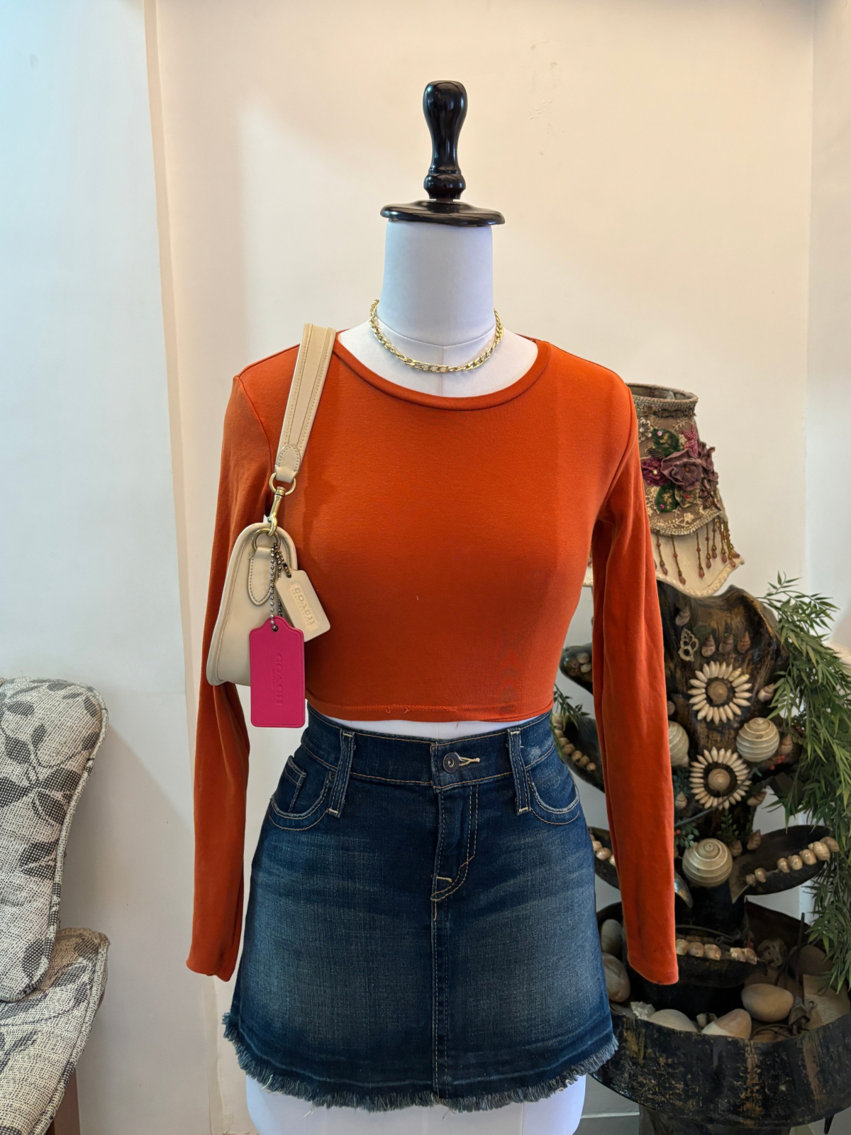 Rusty Orange Fitted Top