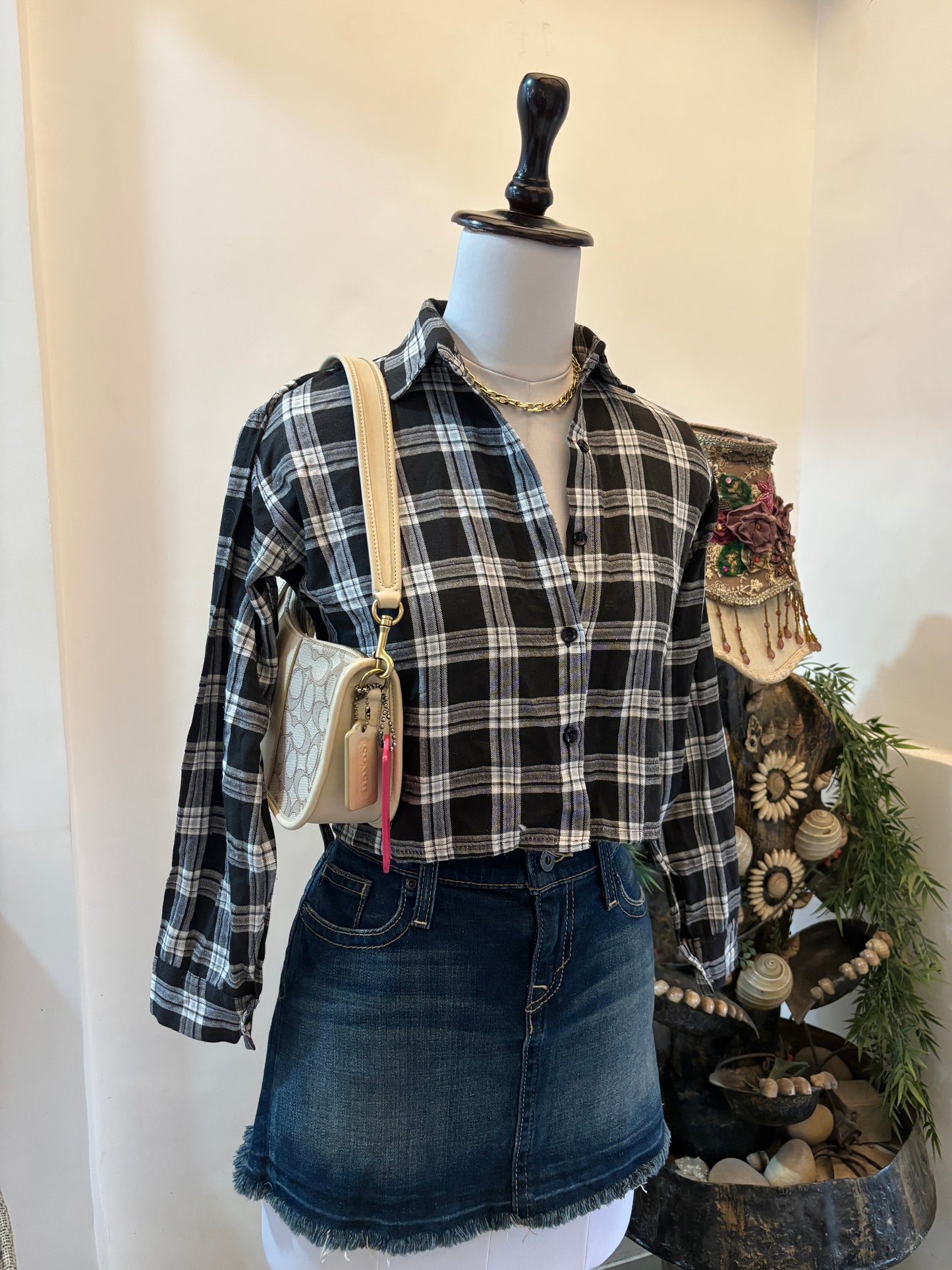 B&W Cropped Shirt