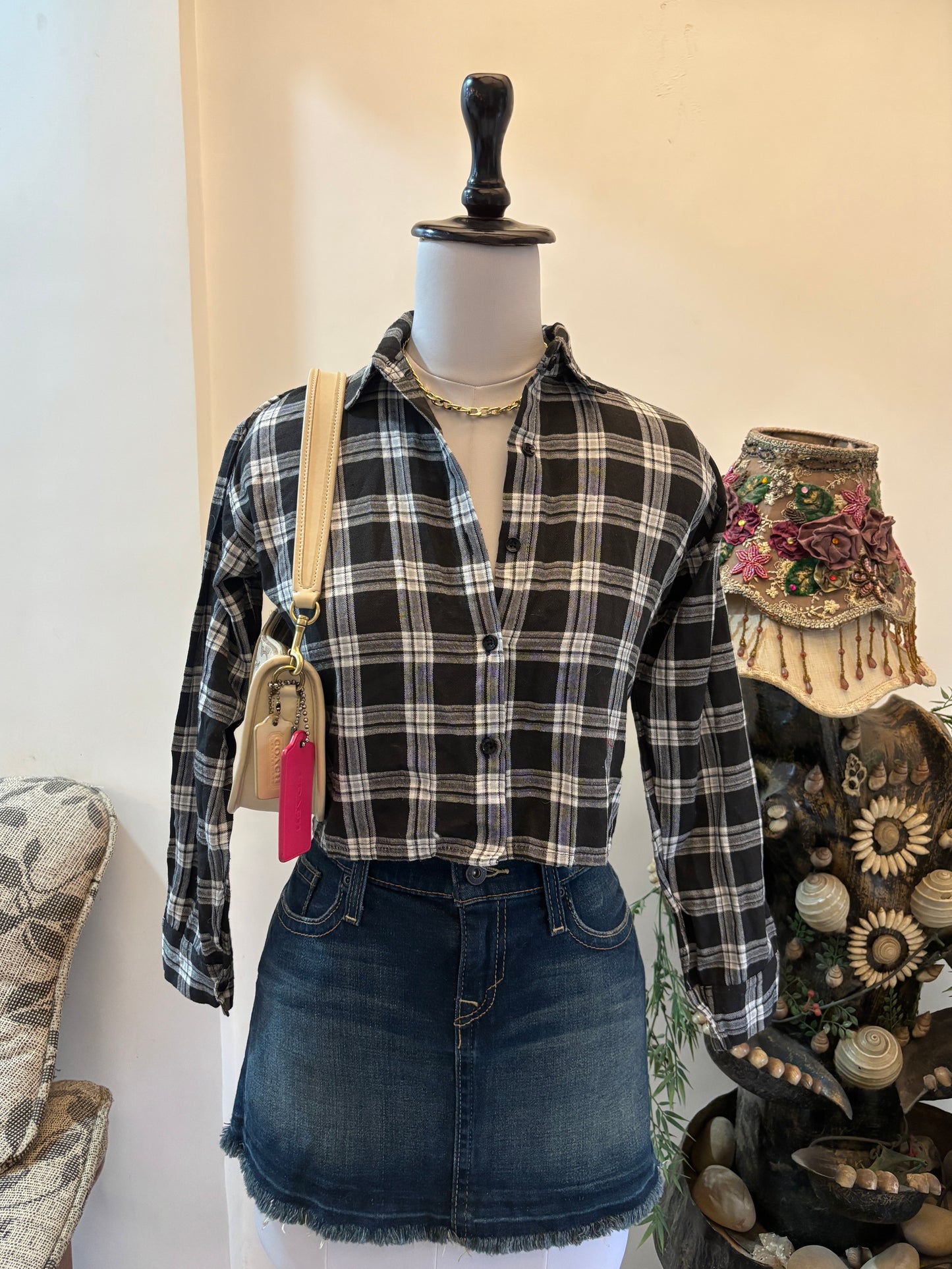 B&W Cropped Shirt
