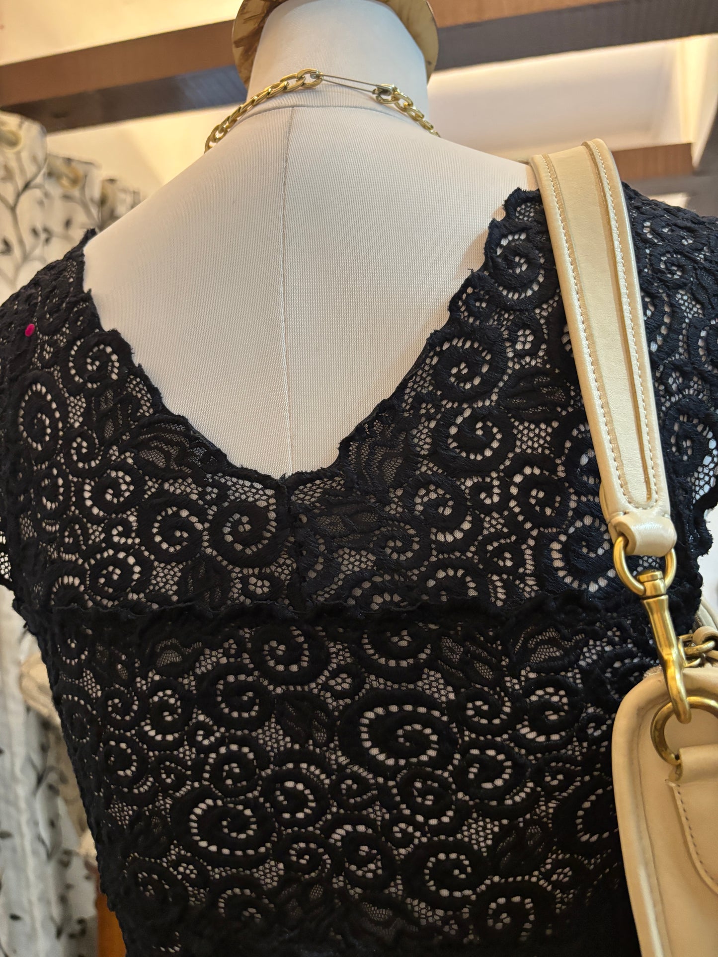 Black Lacy Sheer Waist and Back Top