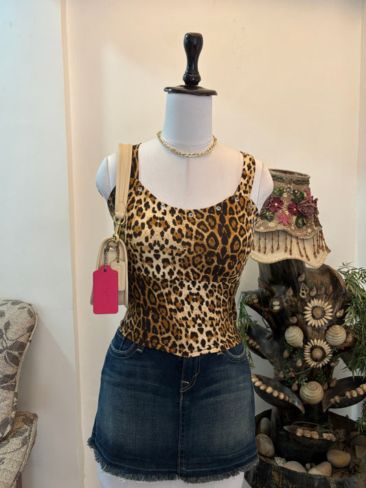 Animal Print Criss Cross Back Top