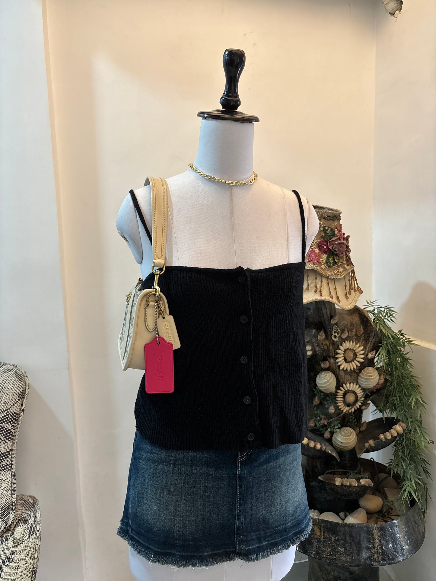 Black Rib Knit Straight Fit Top