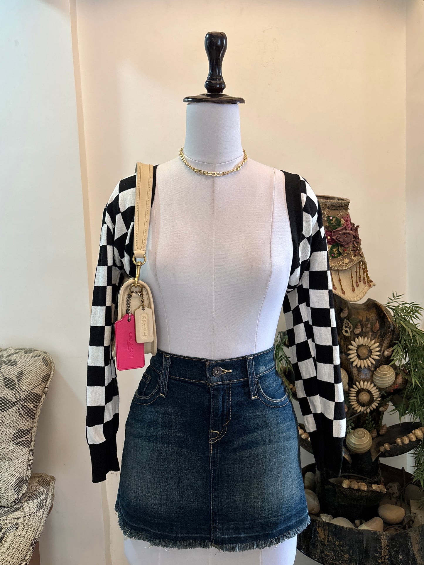 B&W Checked Bolero