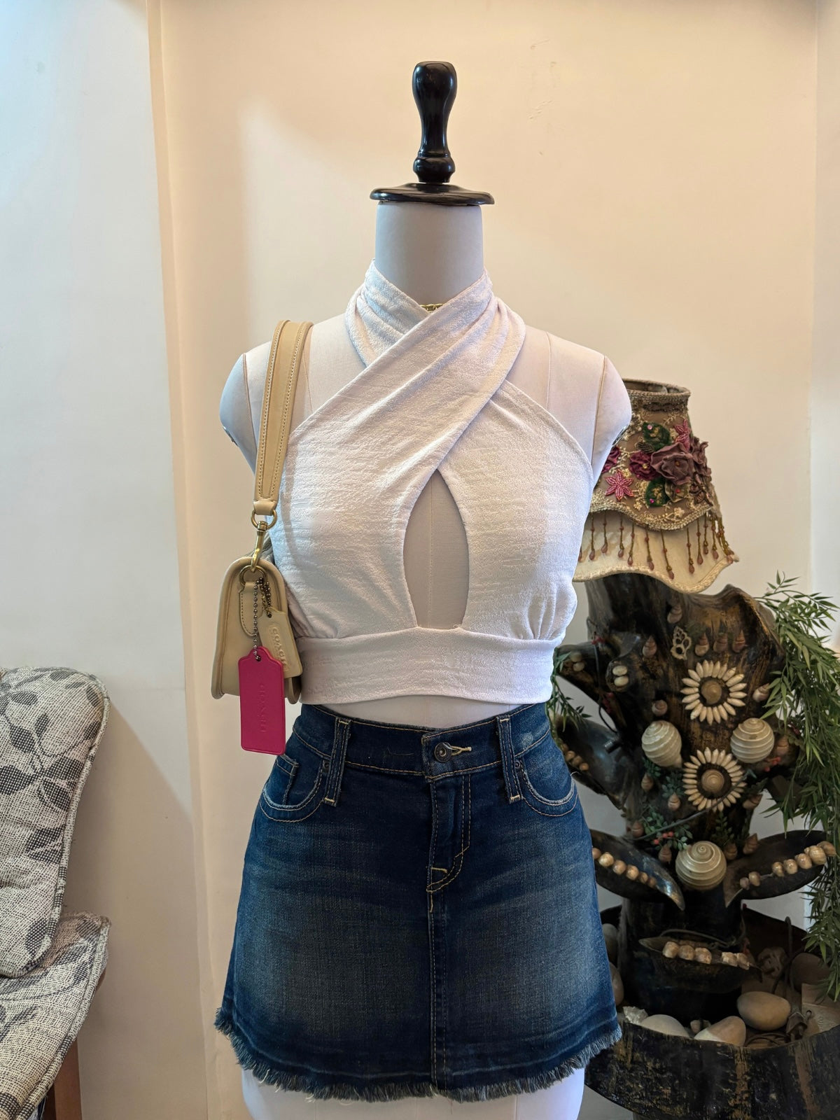 Black Choker/Tie Neck Top