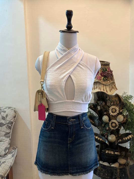 Black Choker/Tie Neck Top
