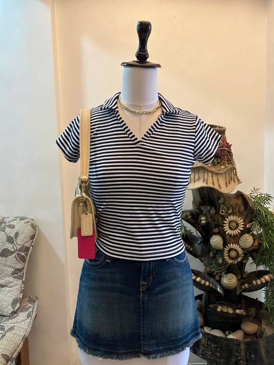 Striped Collared Top