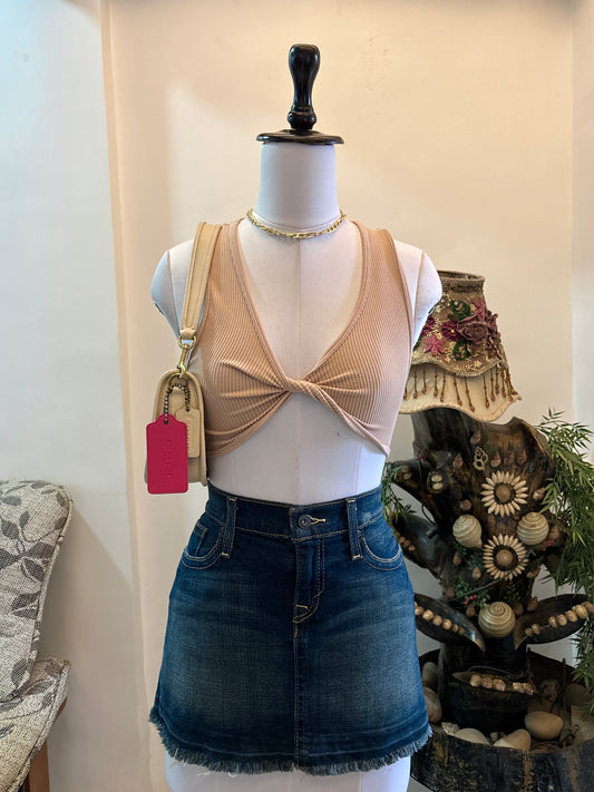 Nude Twisted Front Top