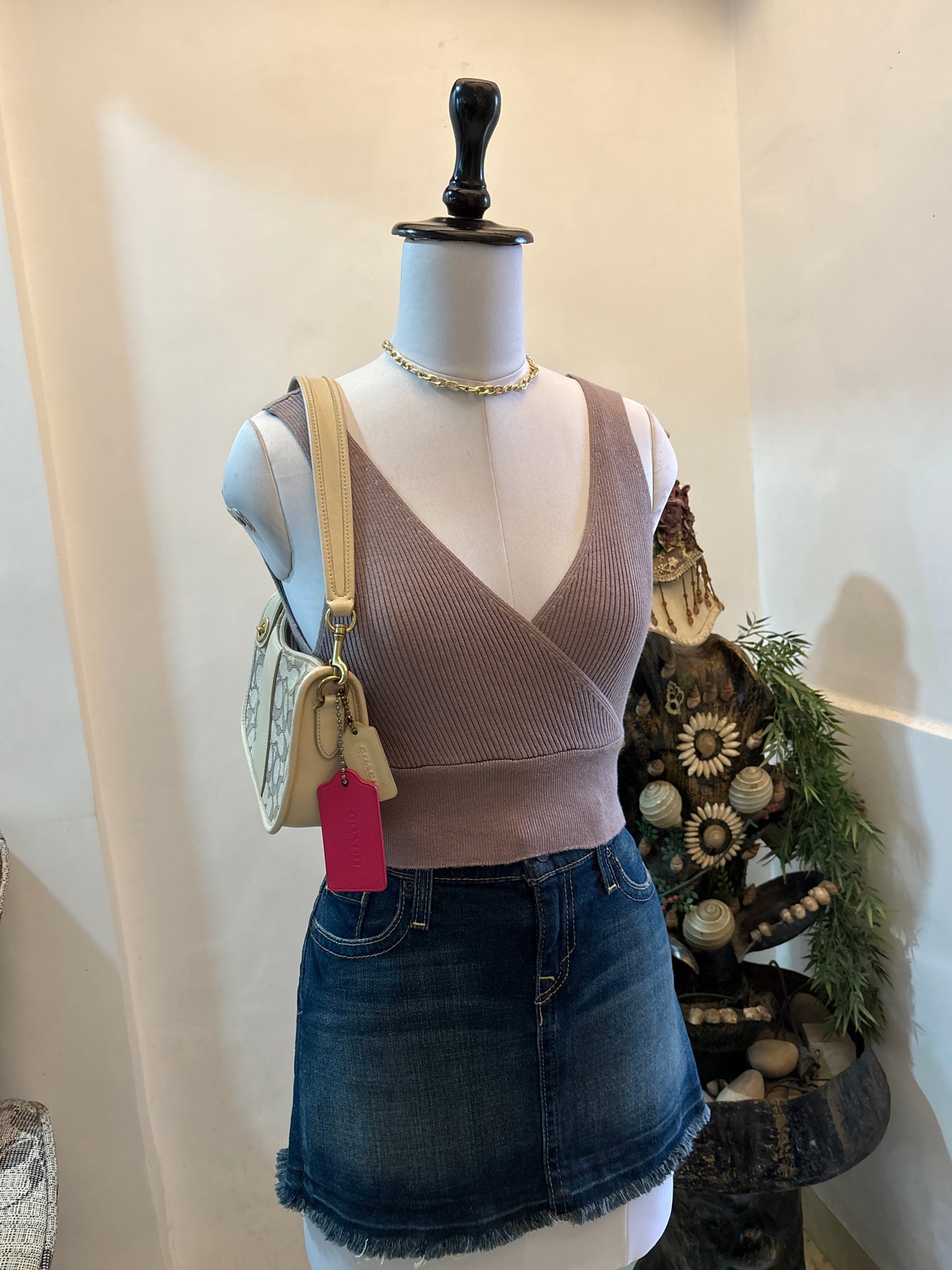 Nude Wrap Style Top