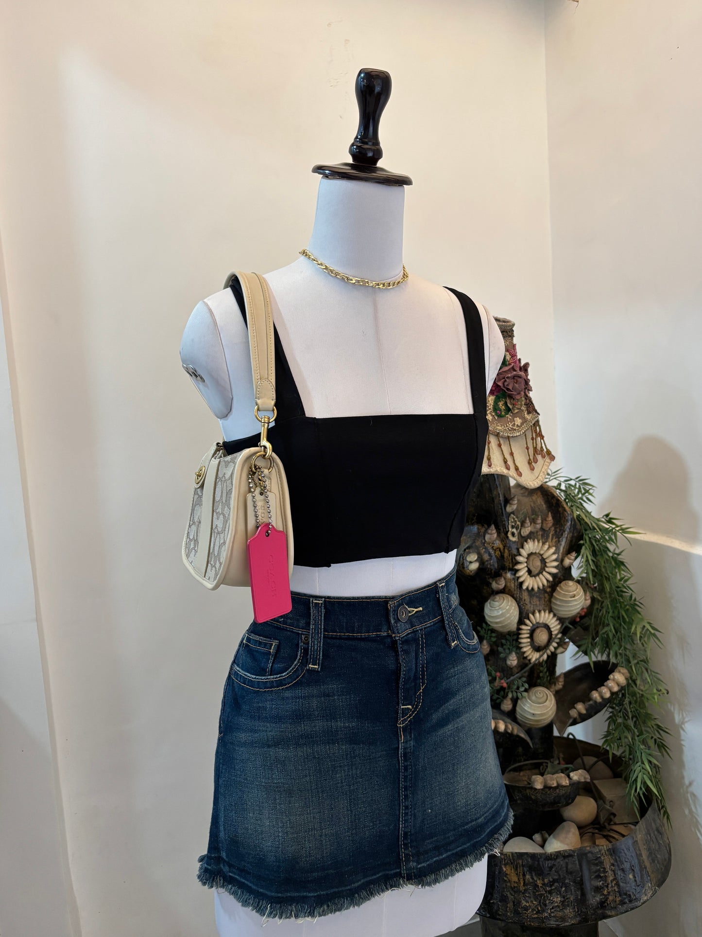 Black Criss Cross Back Crop Top
