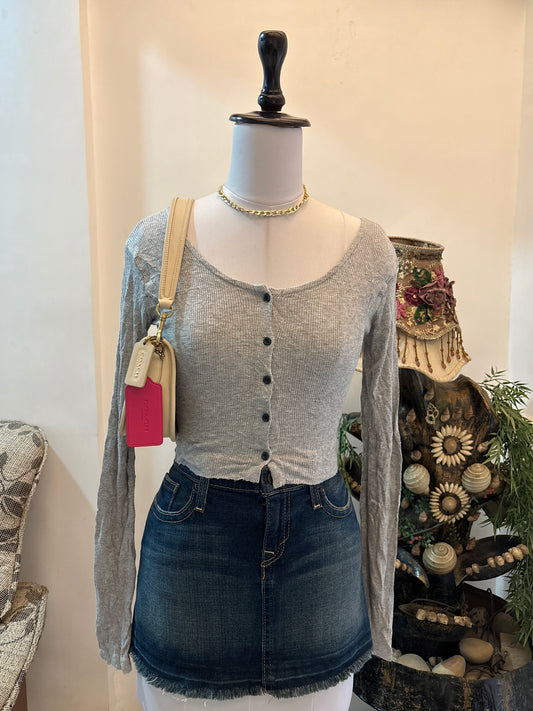 Grey Buttons Top