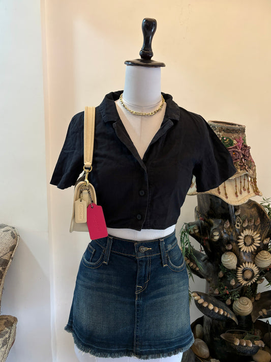 Black Cropped Shirt