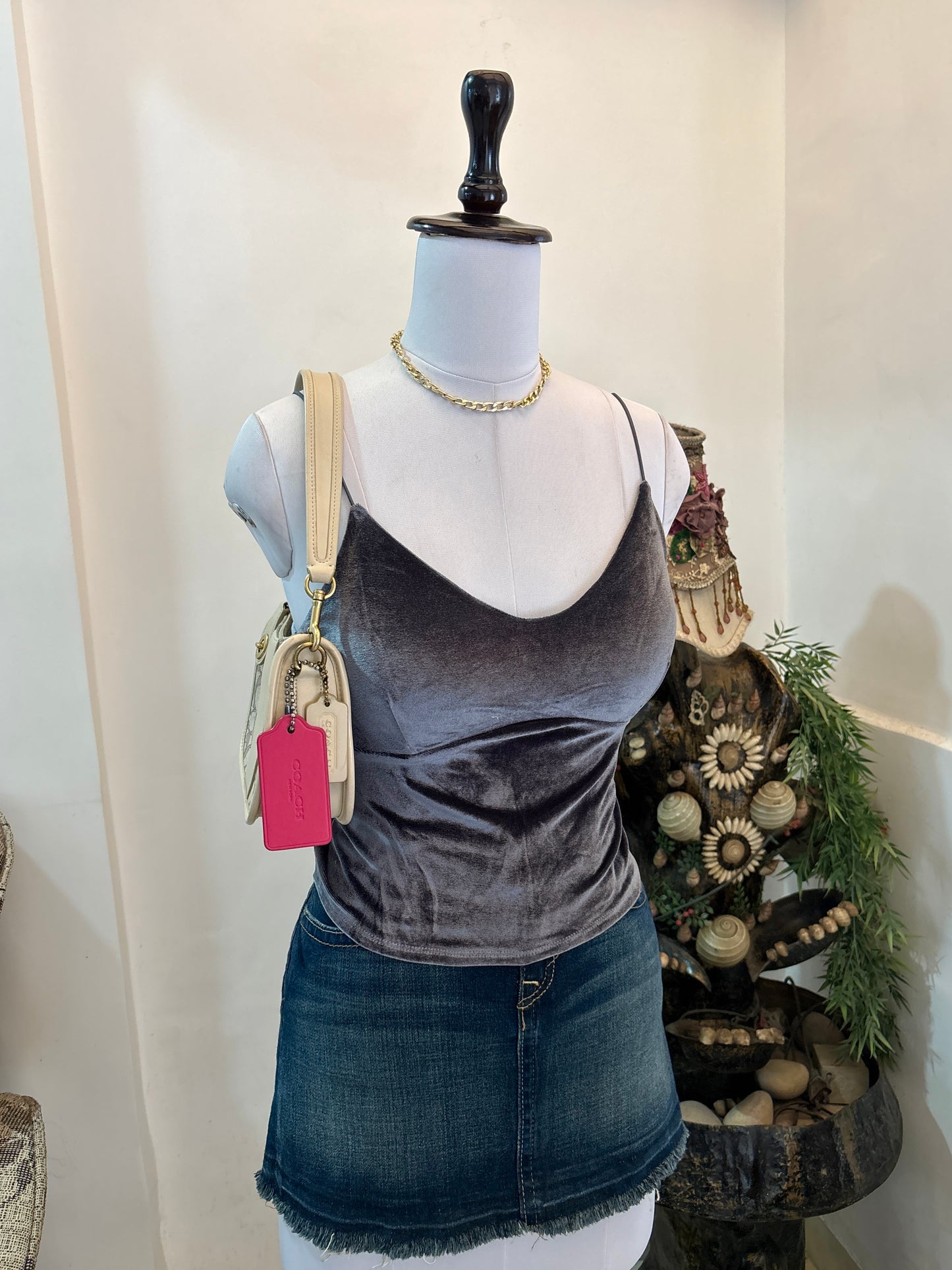 Silver Padded Bustier Style Top