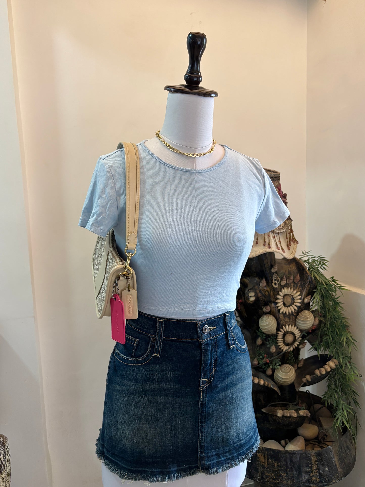 Baby Blue Tie Back Crop Top
