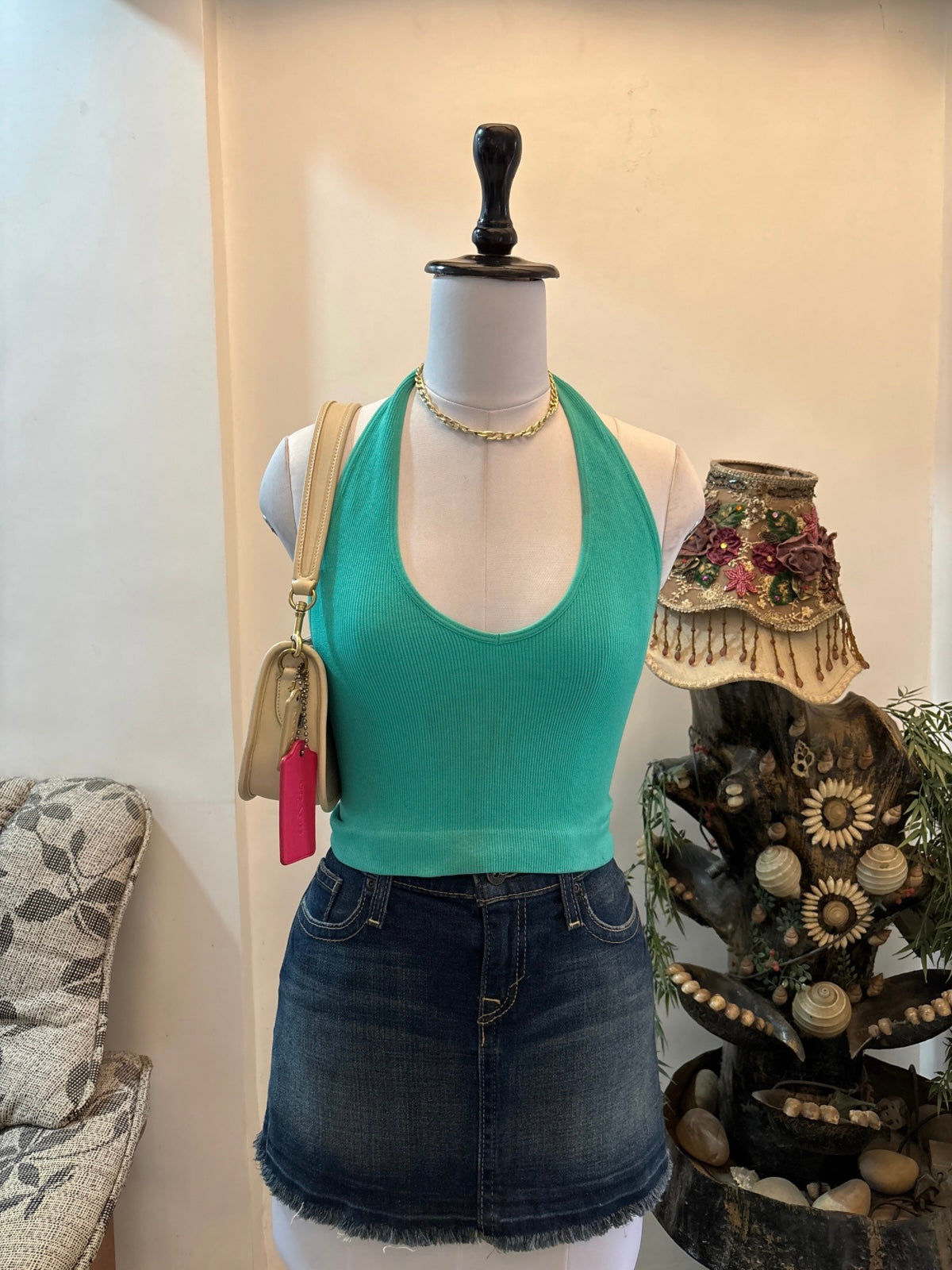 Green Halterneck Top