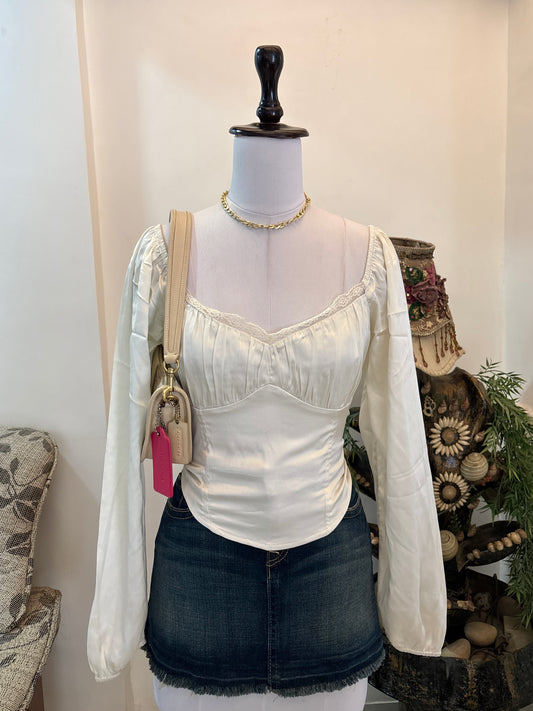 Pretty Satin Bustier Style Top