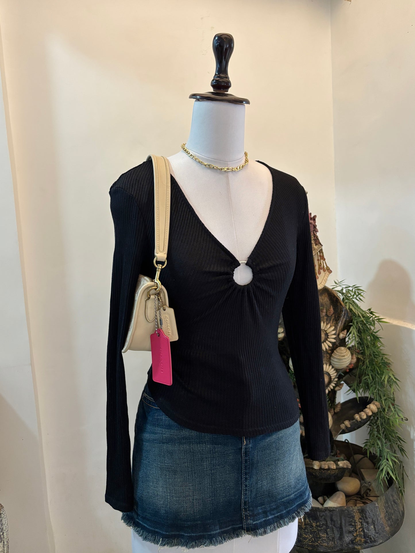 Black V Neck Top