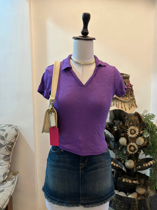 Purple Polo Top