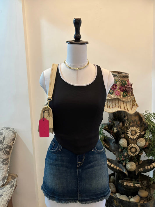 Cool Girl Open Back Asymmetrical Hem Pinteresty Top