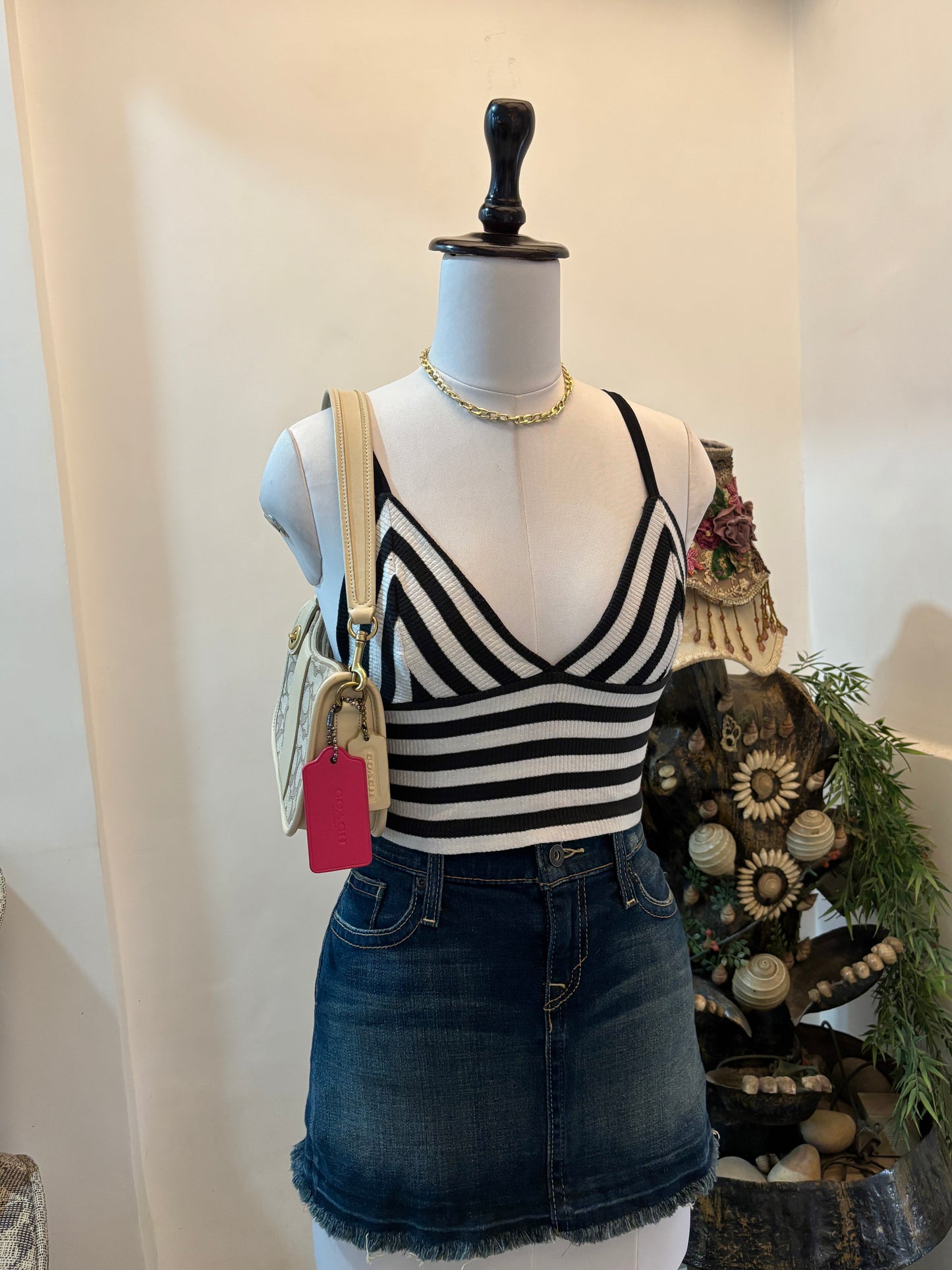B&W Bustier Style Top