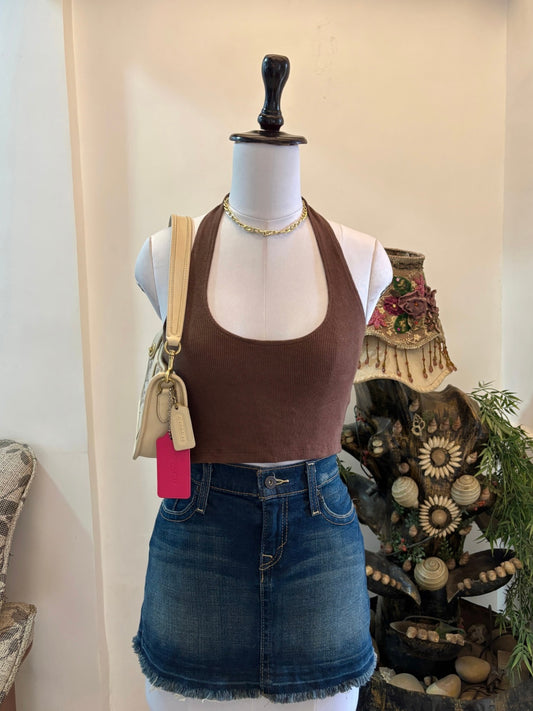 Brown Halterneck Top