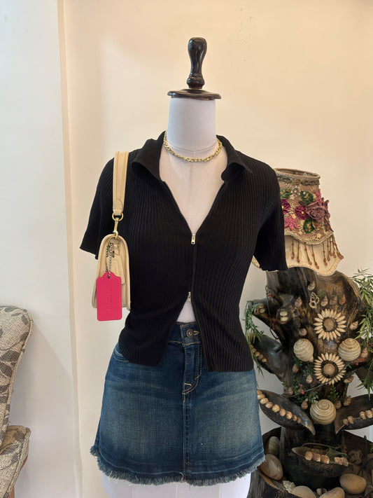 Black Dual Zip Top