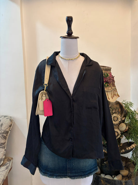 Black Satin Shirt