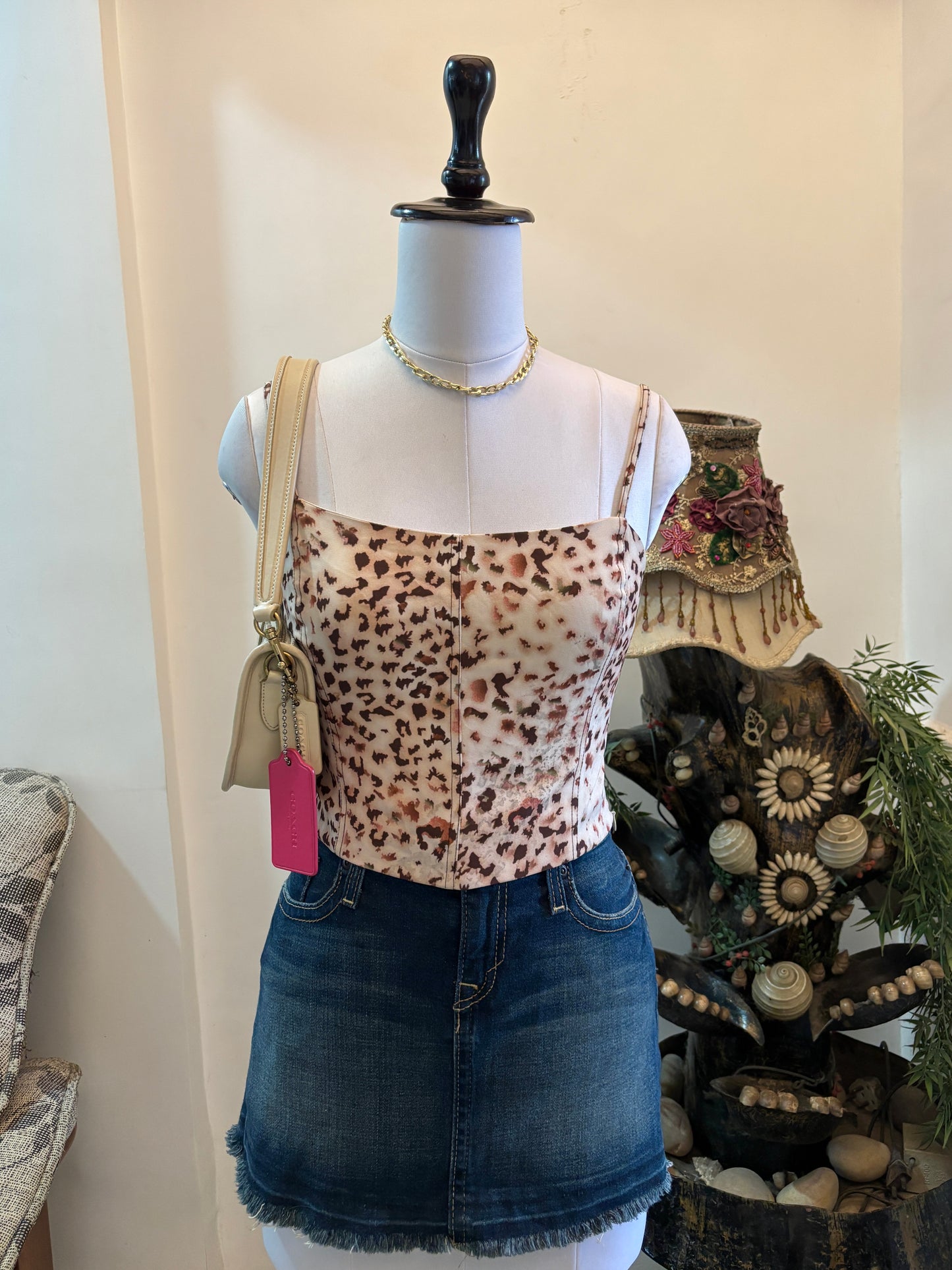 Animal Print Corset Looklike Top
