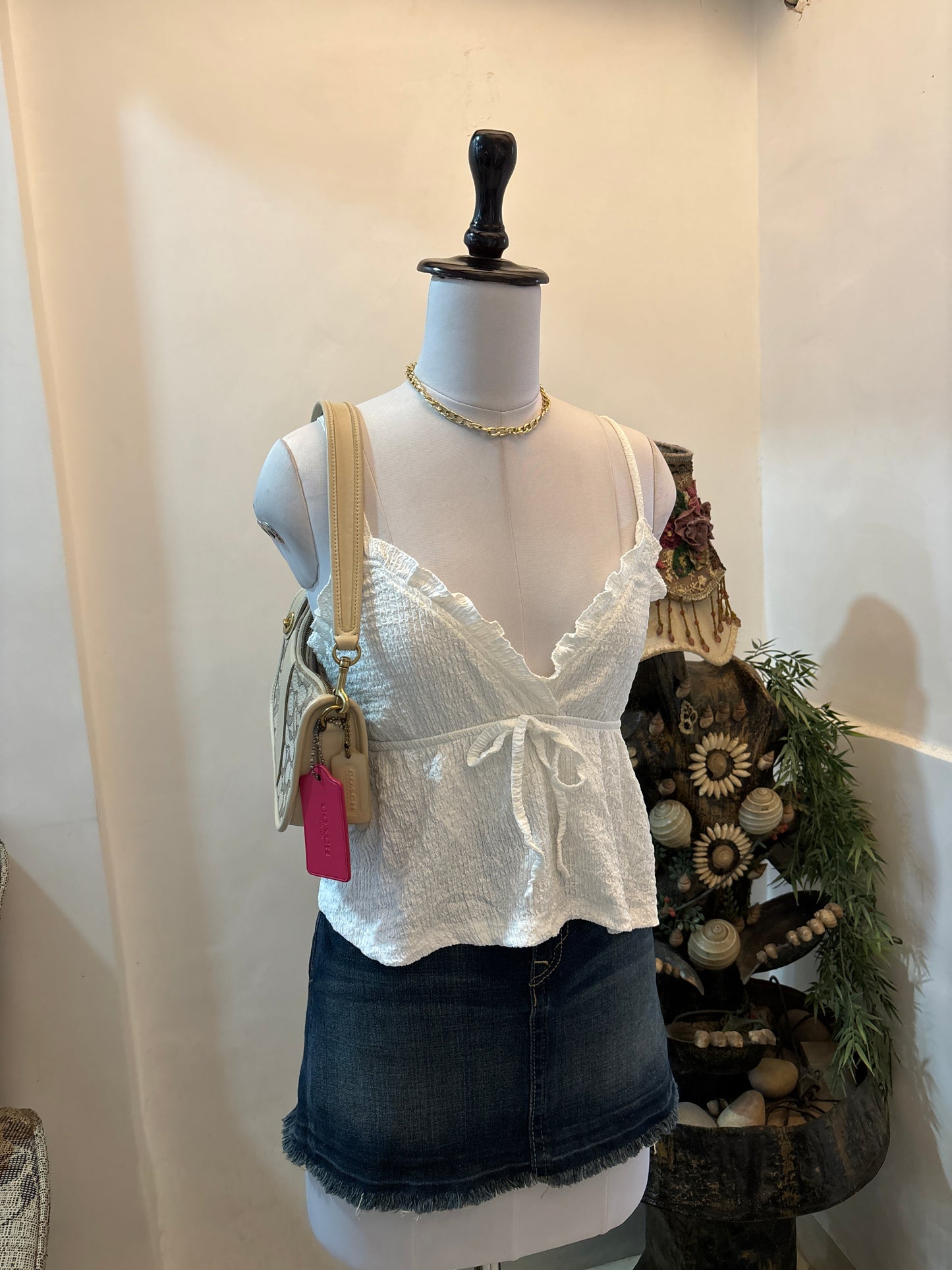 White Summery Peplum Top