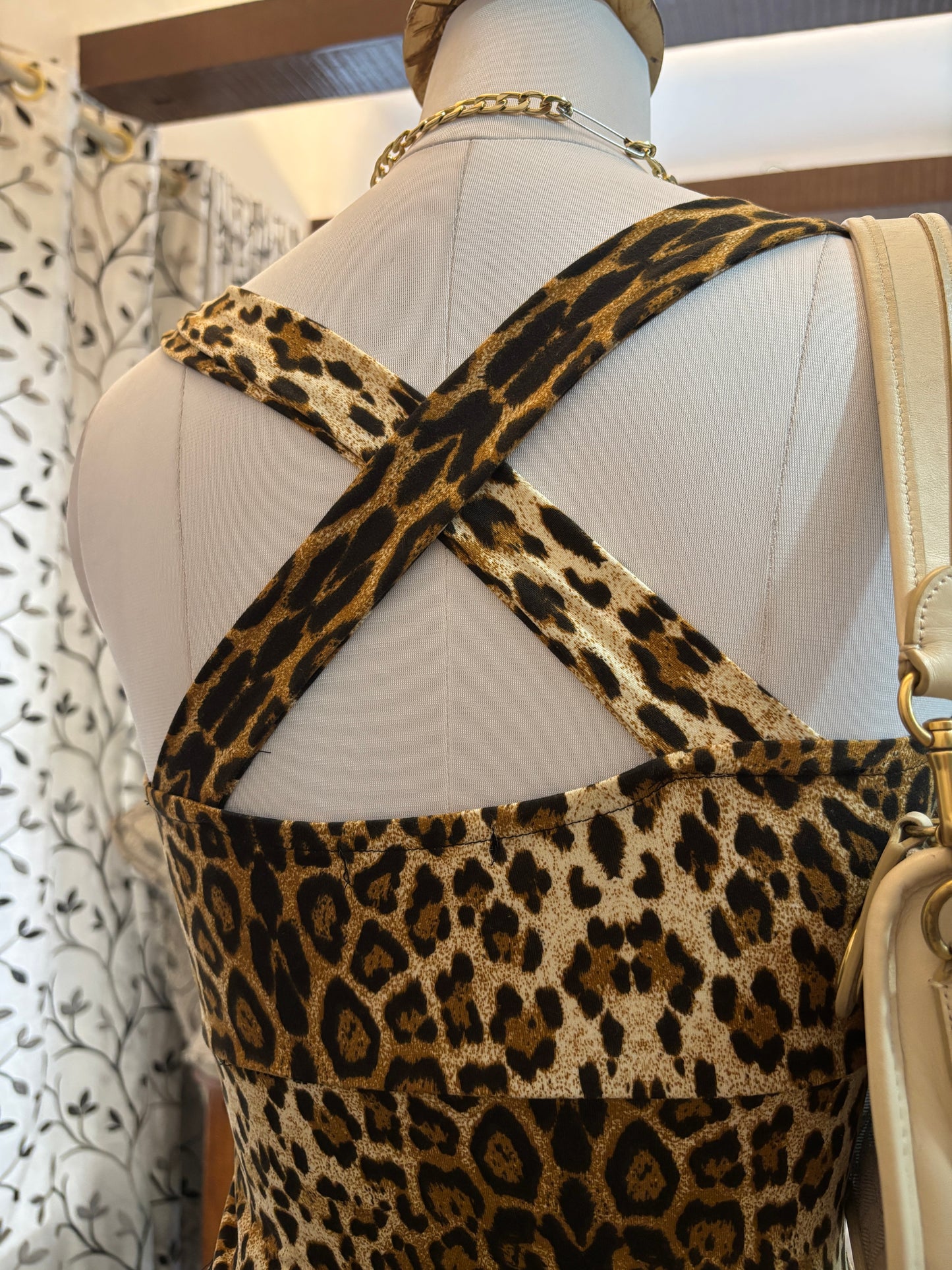 Animal Print Criss Cross Back Top