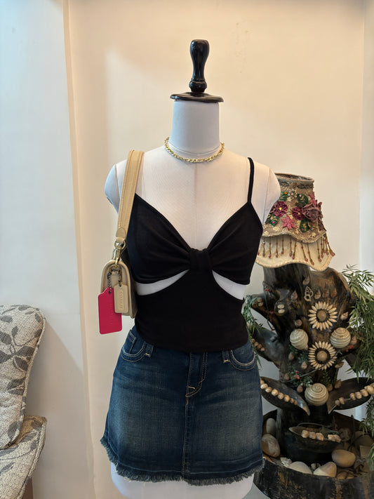 Black Cutout Waist Top