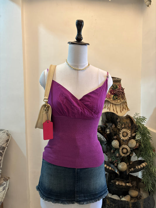 Purple Wrap Style Top