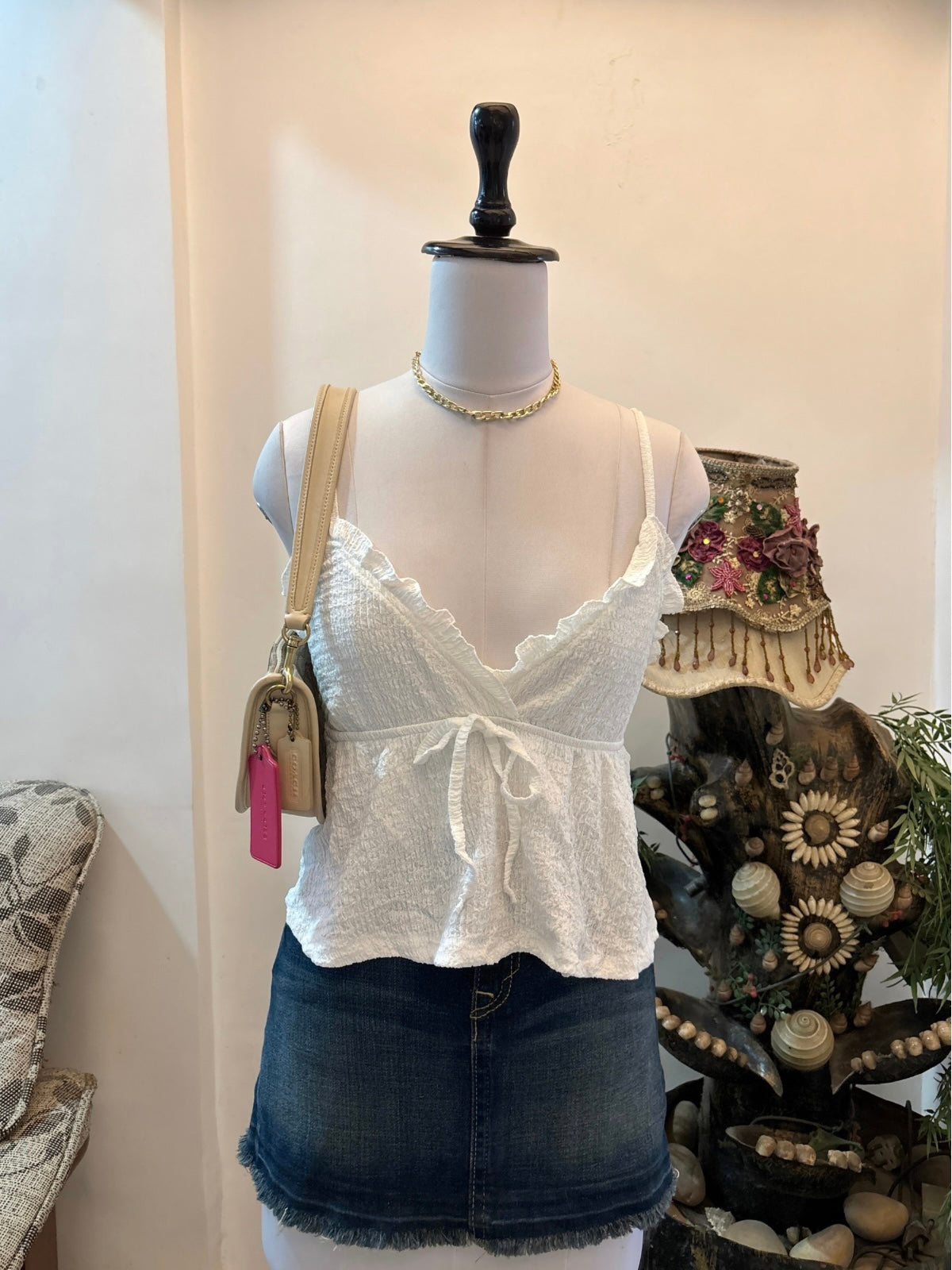 White Summery Peplum Top