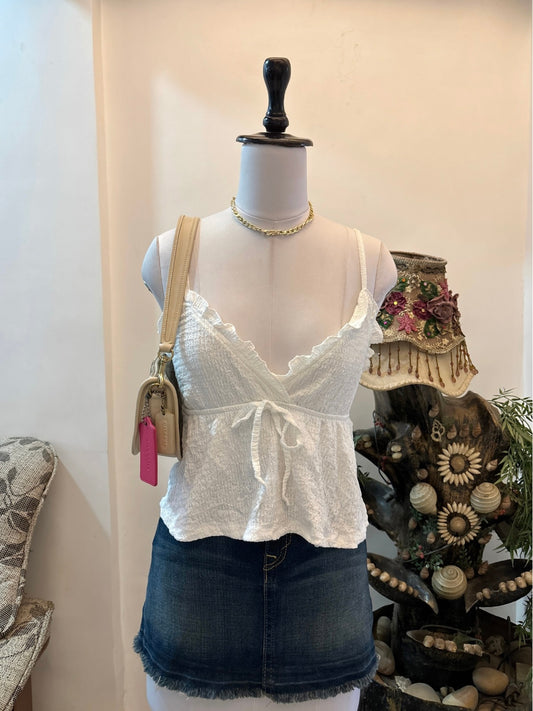 White Summery Peplum Top