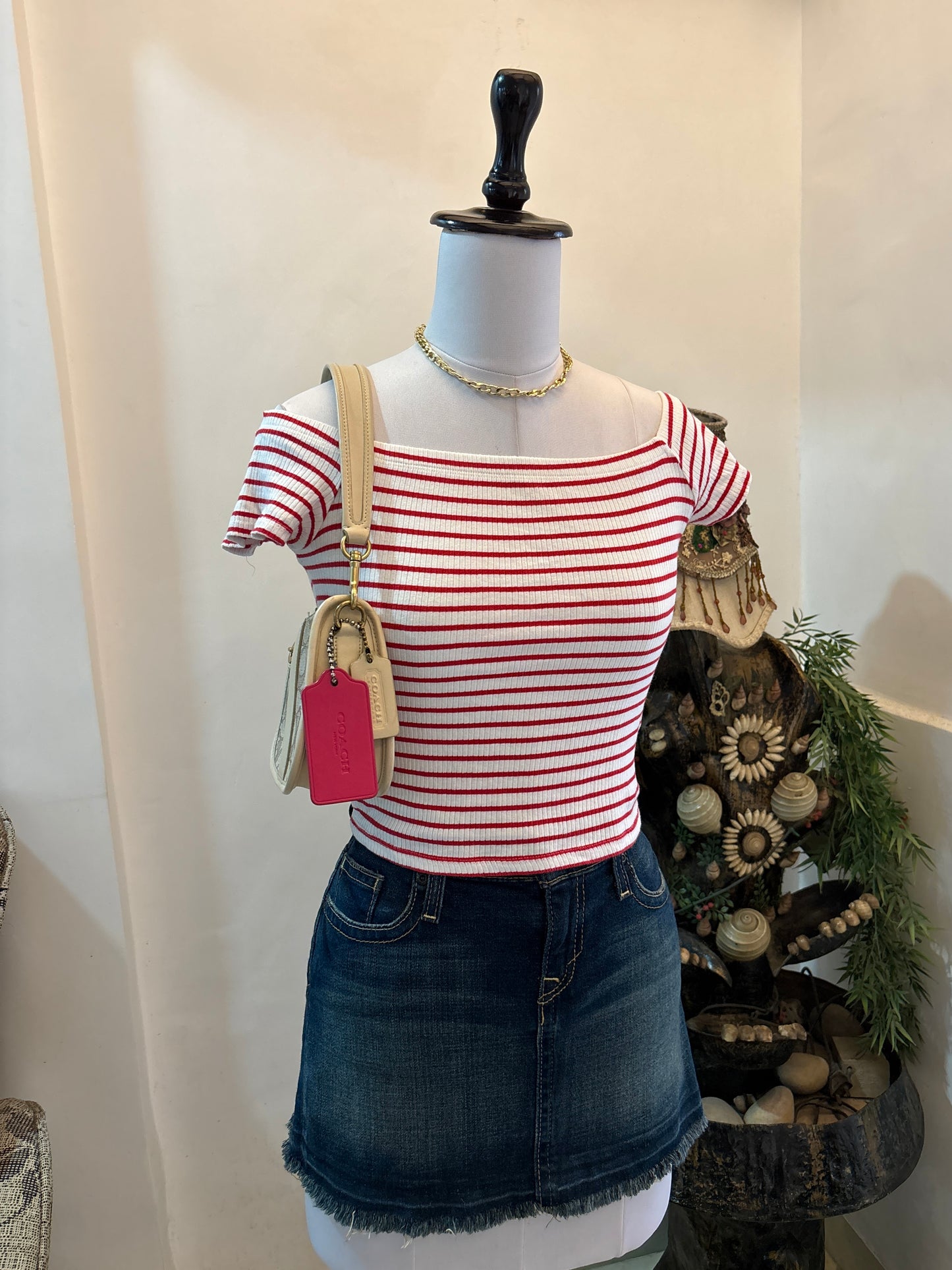 Striped Off Shoulder Top