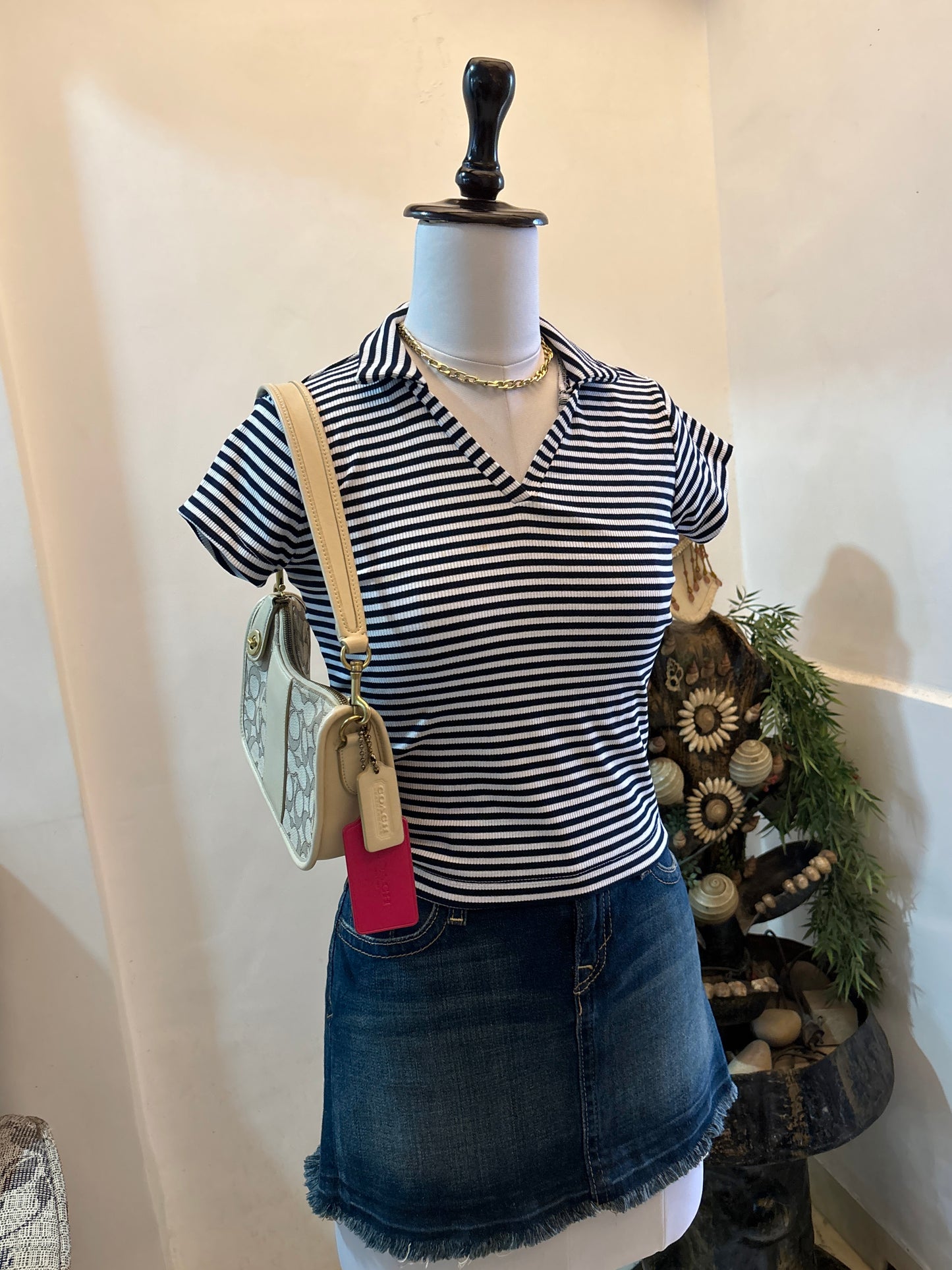 Striped Collared Top