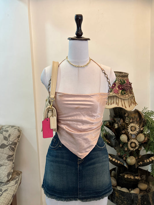 Pink Satin Tie Top